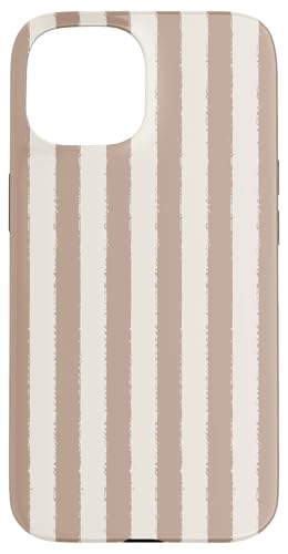 Aesthetic Grunge Brush Stripe Neutral Beige Gestreift Hülle für iPhone 15 von Stripes Geometric Vertical Lines Pattern