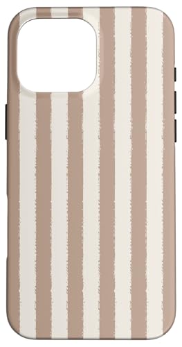 Aesthetic Grunge Brush Stripe Neutral Beige Gestreift Hülle für iPhone 16 Pro Max von Stripes Geometric Vertical Lines Pattern