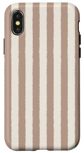 Aesthetic Grunge Brush Stripe Neutral Beige Gestreift Hülle für iPhone X/XS von Stripes Geometric Vertical Lines Pattern