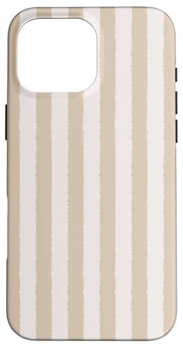 Aesthetic Grunge-Pinsel, Hellbeige, neutral gestreift Hülle für iPhone 16 Pro Max von Stripes Geometric Vertical Lines Pattern