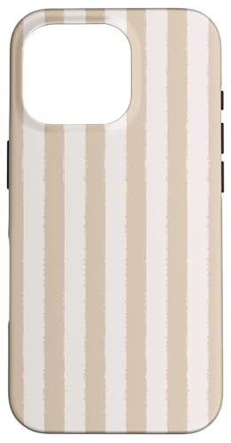 Aesthetic Grunge-Pinsel, Hellbeige, neutral gestreift Hülle für iPhone 16 Pro von Stripes Geometric Vertical Lines Pattern