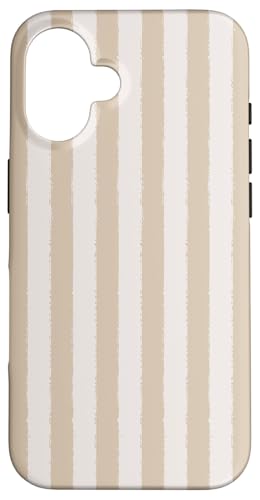 Aesthetic Grunge-Pinsel, Hellbeige, neutral gestreift Hülle für iPhone 16 von Stripes Geometric Vertical Lines Pattern