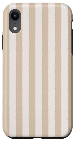 Aesthetic Grunge-Pinsel, Hellbeige, neutral gestreift Hülle für iPhone XR von Stripes Geometric Vertical Lines Pattern