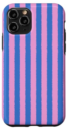 Aesthetic Grunge-Pinsel, gestreift, Rosa und Blau Hülle für iPhone 11 Pro von Stripes Geometric Vertical Lines Pattern