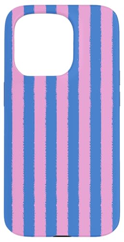 Aesthetic Grunge-Pinsel, gestreift, Rosa und Blau Hülle für iPhone 15 Pro von Stripes Geometric Vertical Lines Pattern