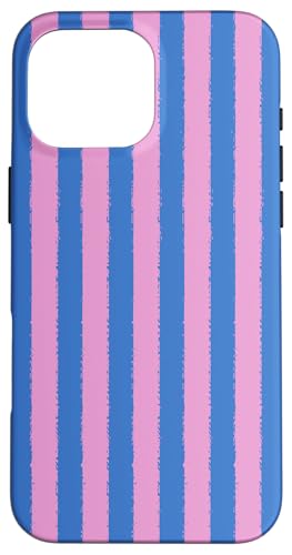 Aesthetic Grunge-Pinsel, gestreift, Rosa und Blau Hülle für iPhone 16 Pro Max von Stripes Geometric Vertical Lines Pattern