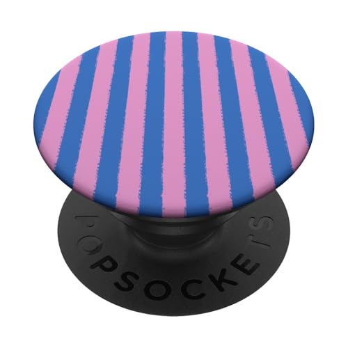 Aesthetic Grunge-Pinsel, gestreift, Rosa und Blau PopSockets Klebender PopGrip von Stripes Geometric Vertical Lines Pattern