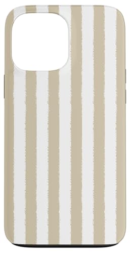 Helles Khaki und Weiß gestreiftes ästhetisches Grunge-Pinsel, gestreift Hülle für iPhone 13 Pro Max von Stripes Geometric Vertical Lines Pattern
