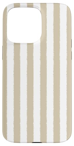 Helles Khaki und Weiß gestreiftes ästhetisches Grunge-Pinsel, gestreift Hülle für iPhone 15 Pro Max von Stripes Geometric Vertical Lines Pattern