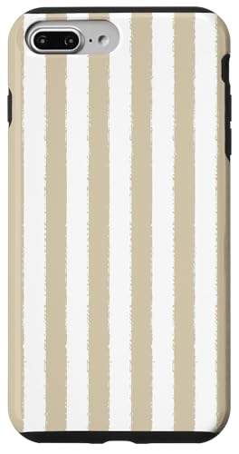 Helles Khaki und Weiß gestreiftes ästhetisches Grunge-Pinsel, gestreift Hülle für iPhone 7 Plus/8 Plus von Stripes Geometric Vertical Lines Pattern