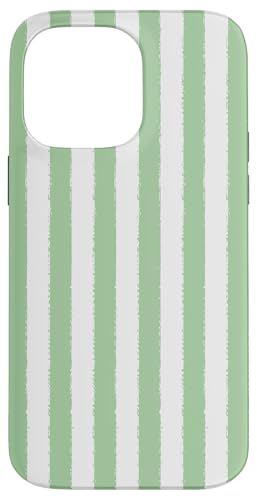 Hellgrün und weiß gestreift, ästhetischer Grunge-Pinsel, gestreift Hülle für iPhone 14 Pro Max von Stripes Geometric Vertical Lines Pattern