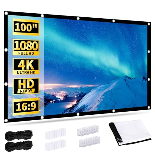 Beamer Leinwand 100 Zoll Projektionsleinwand, 16: 9 HD Tragbare Faltbar Anti-Falten Projektion leinwand 221 x 125 cm, Doppelseitige Projektion Bildschirm für Heimkino, Schule, Treffen und Camping Beamer Leinwand 100 Zoll Projektionsleinwand, 16: 9 HD Tragbare Faltbar Anti-Falten Projektion leinwand 221 x 125 cm, Doppelseitige Projektion Bildschirm für Heimkino, Schule, Treffen und Camping von Strixorn