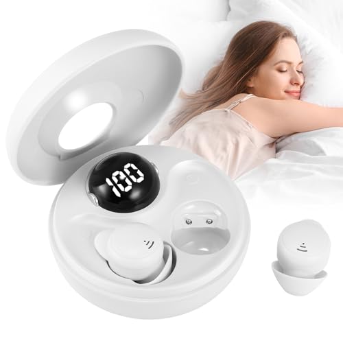 Schlafkopfhörer Bluetooth 5.3, Kopfhörer Schlafen mit Flüssiges Silikon, Mini Kopfhörer zum Schlafen mit Passiver Geräuschunterdrückung, für Seitenschläfer, Sport, Yoga, Laufen und Reisen((White) von Strixorn