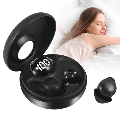 Schlafkopfhörer Bluetooth 5.3, Kopfhörer Schlafen mit Flüssiges Silikon, Mini Kopfhörer zum Schlafen mit Passiver Geräuschunterdrückung, für Seitenschläfer, Sport, Yoga, Laufen und Reisen((Black) Schlafkopfhörer Bluetooth 5.3, Kopfhörer Schlafen mit Flüssiges Silikon, Mini Kopfhörer zum Schlafen mit Passiver Geräuschunterdrückung, für Seitenschläfer, Sport, Yoga, Laufen und Reisen((Black) von Strixorn