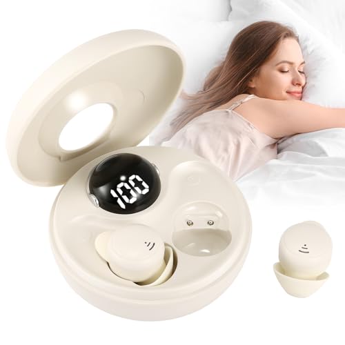 Schlafkopfhörer Bluetooth 5.3, Kopfhörer Schlafen mit Flüssiges Silikon, Mini Kopfhörer zum Schlafen mit Passiver Geräuschunterdrückung, für Seitenschläfer, Sport, Yoga, Laufen und Reisen(Off-White) Schlafkopfhörer Bluetooth 5.3, Kopfhörer Schlafen mit Flüssiges Silikon, Mini Kopfhörer zum Schlafen mit Passiver Geräuschunterdrückung, für Seitenschläfer, Sport, Yoga, Laufen und Reisen(Off-White) von Strixorn