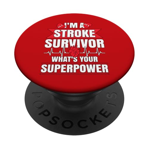 Ich bin ein Schlaganfallüberlebender Was ist deine Superkraft PopSockets Klebender PopGrip Ich bin ein Schlaganfallüberlebender Was ist deine Superkraft PopSockets Klebender PopGrip von Stroke Awareness Month May Wear Red Survivor