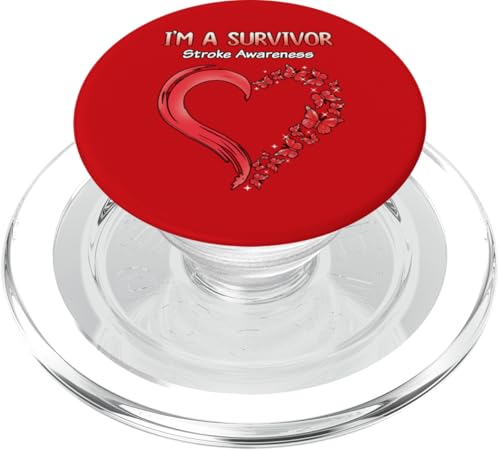 Ich bin ein Survivor Stroke Awareness Month PopSockets PopGrip für MagSafe von Stroke Awareness Month May Wear Red Survivor