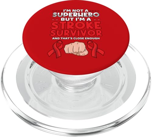 Ich bin kein Superheld, aber ich bin Stroke Survivor Stroke Awareness PopSockets PopGrip für MagSafe von Stroke Awareness Month May Wear Red Survivor
