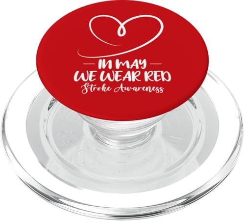 Im Mai tragen wir Rot für Schlaganfall-Bewusstseinsmonat PopSockets PopGrip für MagSafe von Stroke Awareness Month May Wear Red Survivor
