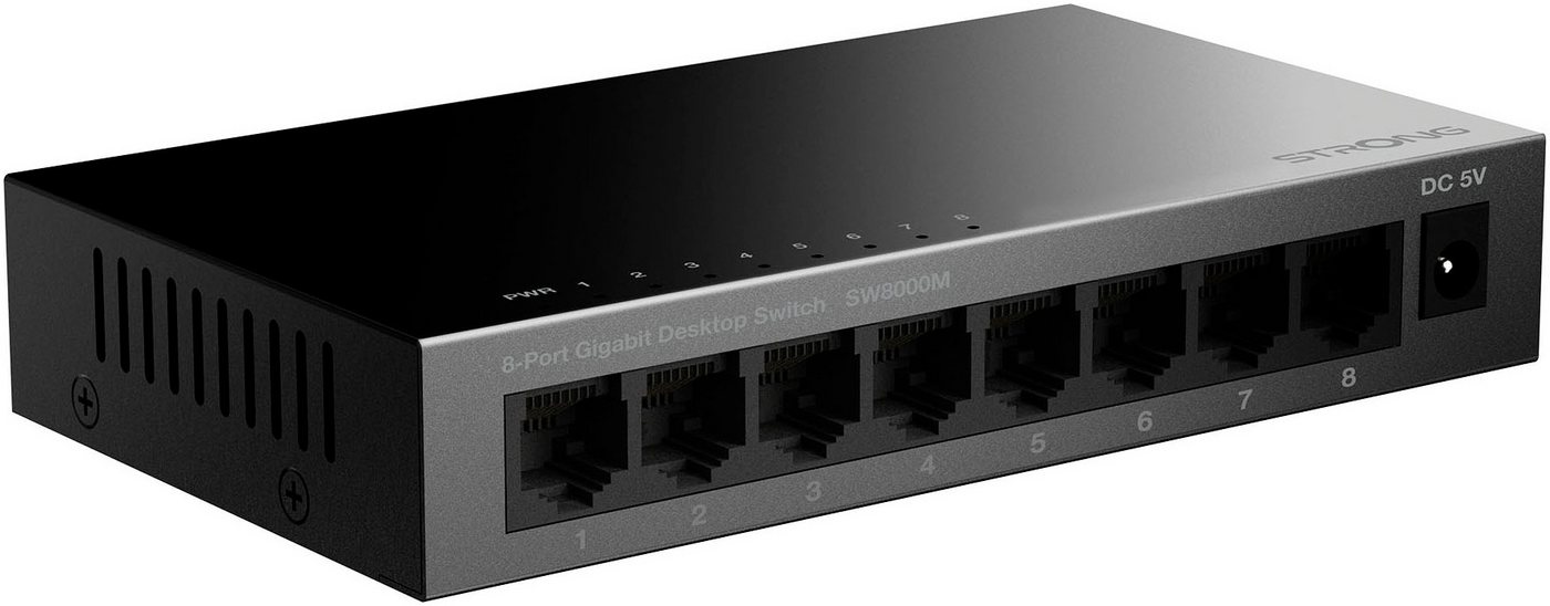 Strong 8-Port Gigabit Switch 10/100/1000 Mbit/s, Metallgehäuse Netzwerk-Switch von Strong