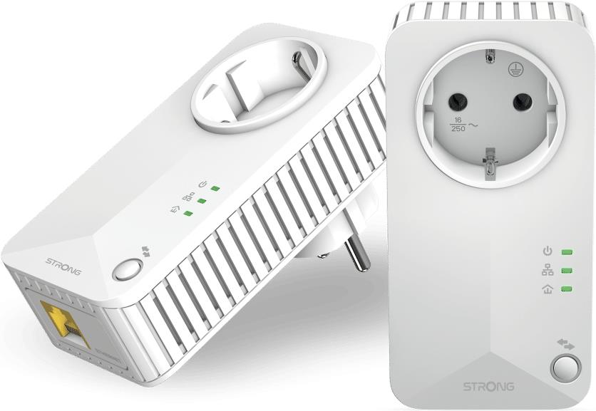 Strong Powerline 600 Duo 600 Mbit/s Eingebauter Ethernet-Anschluss Weiß 2 Stück(e) (POWERL600DUOFR) von Strong