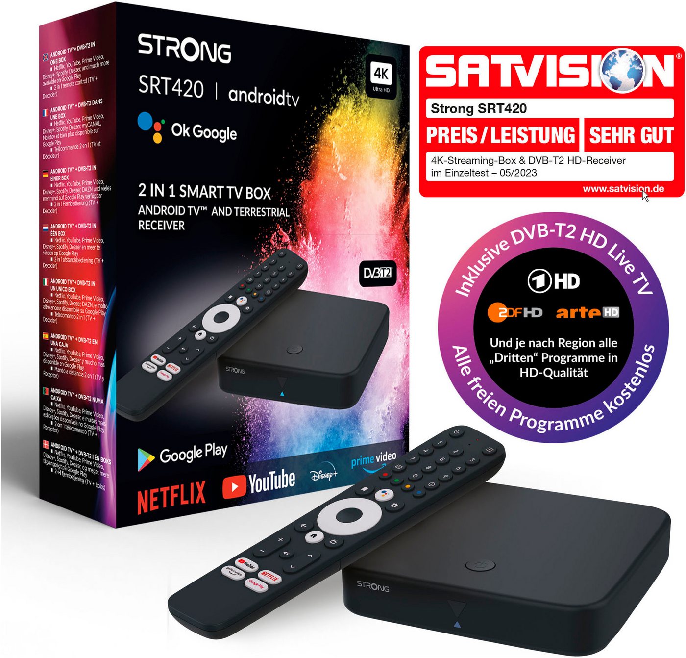 Strong Streaming-Box SRT 420, Video-Streaming: Netflix, Youtube, Amazon Prime Video, Disney+ Strong Streaming-Box SRT 420, Video-Streaming: Netflix, Youtube, Amazon Prime Video, Disney+ von Strong