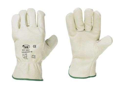 HandschuhMan. Winter Arbeitshandschuhe aus Rindleder komplett mit Molton gefüttert, Gr. 9-11 Plus 1 Paar Gehörschutzstöpsel von 3M (10/XL) von StrongHand