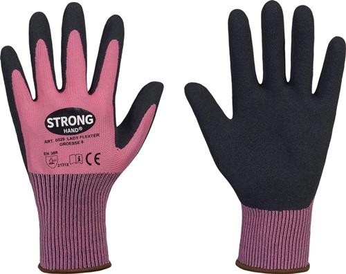 Stronghand Handschuhe LADY FLEXTER Gr.8 pink/schwarz EN 420/EN 388 PSA II von Stronghand