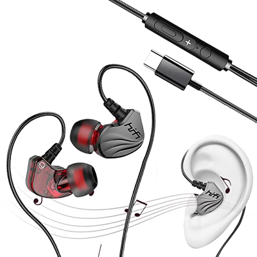 Stronrive Kabelgebundene Typ-C-Kopfhörer | Kopfhörer mit langem Kabel | Ohrhörer USB Typ C Kopfhörer Ohrhörer Lautstärkeregler Bass Stereo Noise Cancelling von Stronrive