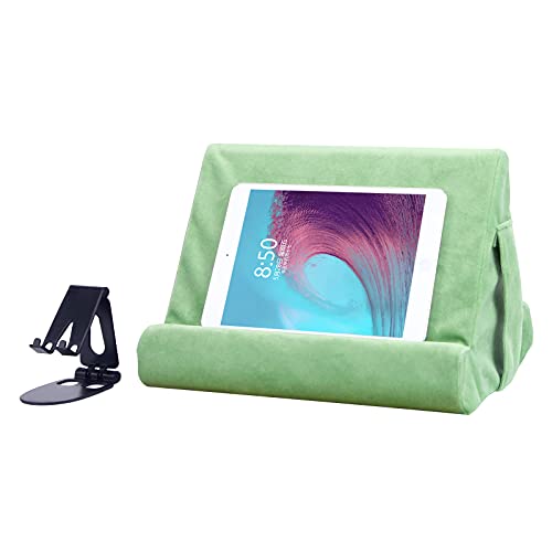 Tablet-Ständer mit mehreren Winkeln, Tablet-Halterung, weiches Kissen, Tablet-Kissen, Ständer mit Netztasche & zufällige Farbauswahl, Knie, Sofa und Bett – Universal Handy- und Pad-Ständer (grün) von Sttargxing