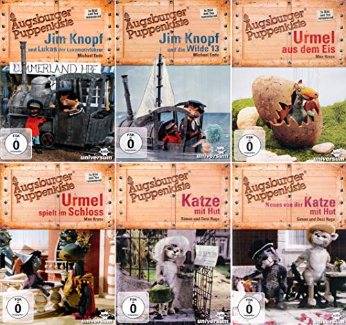 Augsburger Puppenkiste: Urmel (Schloss+Eis) + Jim Knopf (Lukas+Wilde 13) + (Katze mit Hut+Neues von der Katze mit Hut) [DVD-Set] von Studio 100 Media GmbH (Vertrieb Leonine)