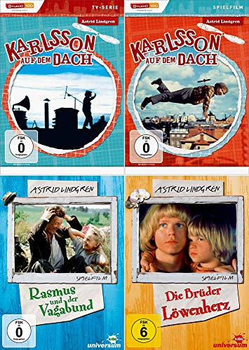 Karlsson auf dem Dach (Spielfilm + TV-Serie) + Rasmus und der Vagabund + Die Brüder Löwenherz (by Astrid Lindgren) [4er DVD-Set] von Studio 100 Media GmbH (Vertrieb Leonine)