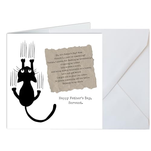 Lustige Vatertagskarte mit Katzenmotiv und Kätzchen, sentimental, humorvoll, 14 x 14 cm, 260 g/m² Lustige Vatertagskarte mit Katzenmotiv und Kätzchen, sentimental, humorvoll, 14 x 14 cm, 260 g/m² von Studio Kaza Ltd