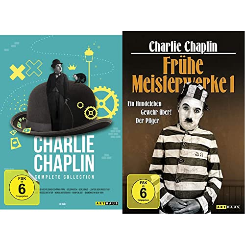 Charlie Chaplin Complete Collection [12 DVDs] & Charlie Chaplin: Frühe Meisterwerke 1 (Ein Hundeleben / Gewehr über! / Der Pilger) von Studiocanal