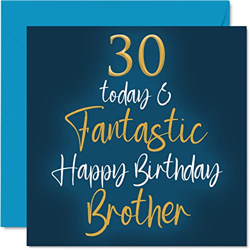 Fantastische Geburtstagskarte zum 30. Geburtstag für den Bruder – 30 Today & Fantastic – Gift for Brother from Sister, Brother Birthday Gifts, 145 mm Geschwistergrußkarten Geschenk für Bruder von Stuff4