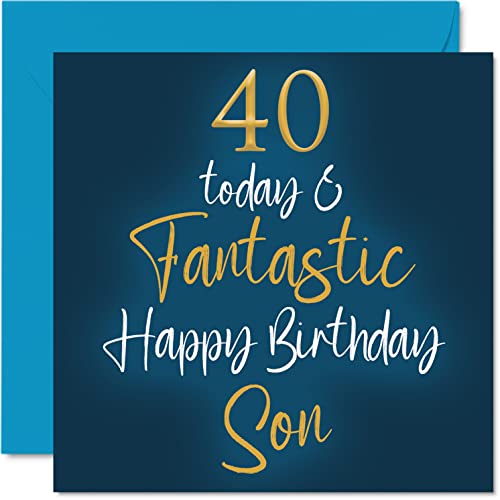 Fantastische Geburtstagskarte zum 40. Geburtstag für den Sohn – 40 Today Fantastic – Karte für Sohn von Mama oder Papa Sohn-Geburtstagsgeschenke 145 mm Geburtstagsgrußkarten Geschenk für Sohn von Stuff4