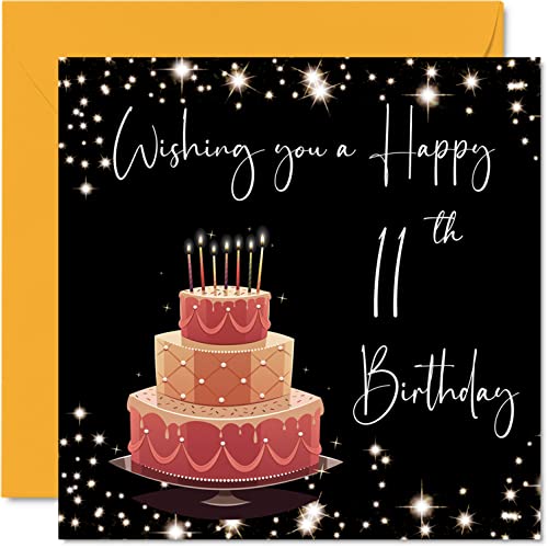 Geburtstagskarte zum 11. Geburtstag für Mädchen und Jungen – stilvoll elegant – Happy Karten für 11 Jahre altes Mädchen Sohn Tochter Bruder Schwester Enkel 145 mm Elfter Geburtstag Grußkarten Geschenk Geburtstagskarte zum 11. Geburtstag für Mädchen und Jungen – stilvoll elegant – Happy Karten für 11 Jahre altes Mädchen Sohn Tochter Bruder Schwester Enkel 145 mm Elfter Geburtstag Grußkarten Geschenk von Stuff4