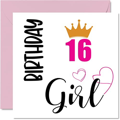 Geburtstagskarte zum 16. Geburtstag für Mädchen – Geburtstag – Happy Karten für 16 Jahre altes Mädchen Tochter Schwester Enkelin Cousin Freund Nichte 145 mm Sixzehnten Geburtstag Grußkarten Geschenk Geburtstagskarte zum 16. Geburtstag für Mädchen – Geburtstag – Happy Karten für 16 Jahre altes Mädchen Tochter Schwester Enkelin Cousin Freund Nichte 145 mm Sixzehnten Geburtstag Grußkarten Geschenk von Stuff4
