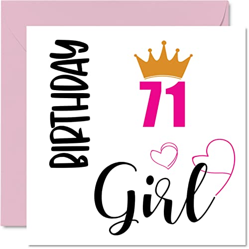 Geburtstagskarte zum 71. Geburtstag für Frauen – Geburtstagskarte für 71 Jahre alte Frau, Großmutter, Stiefmutter, Tante, 145 mm x 145 mm, Seventy-One Seventy-First Bday Grußkarten Geschenk Geburtstagskarte zum 71. Geburtstag für Frauen – Geburtstagskarte für 71 Jahre alte Frau, Großmutter, Stiefmutter, Tante, 145 mm x 145 mm, Seventy-One Seventy-First Bday Grußkarten Geschenk von Stuff4