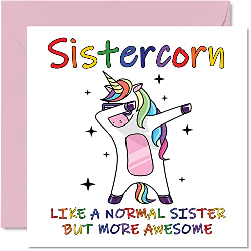 Geburtstagskarten Schwester – Sistercorn – Geburtstagskarte von Bruder oder Stiefschwester Sister Einhorn Geburtstagskarte Geschenk 145 mm x 145 mm saisonale Geschwister lustige Grußkarten Geschenke Geburtstagskarten Schwester – Sistercorn – Geburtstagskarte von Bruder oder Stiefschwester Sister Einhorn Geburtstagskarte Geschenk 145 mm x 145 mm saisonale Geschwister lustige Grußkarten Geschenke von Stuff4