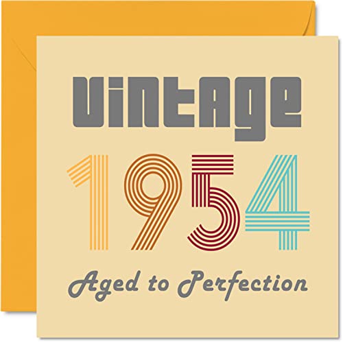 Geburtstagskarten zum 70. Geburtstag für Männer und Frauen – Vintage 1954 Aged To Perfection – 70 Geburtstagskarten Lustig für Sie und Ihn 145 mm x 145 mm Glückwunschkarten von Stuff4