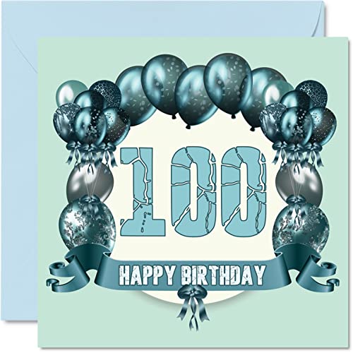 Lustige Geburtstagskarten zum 100. Geburtstag für Männer – Geburtstagsballons – Happy Birthday Karte für Großvater, Vater, Oma, Oma, Mutter, Oma, Oma, Oma, Oma, Oma, Oma, Oma, Oma, Oma, Oma, Oma, Oma, von Stuff4