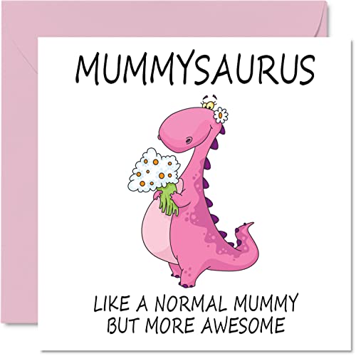 Muttertagskarten für Mama – Mummysaurus – Mama-Geburtstagskarte von Tochter und Sohn, Happy Birthday Mummy, Mum Dinosaurier-Geburtstagskarte, 145mm, Muttertags-Grußkarten für Mama, Mama, Mama, Mama von Stuff4