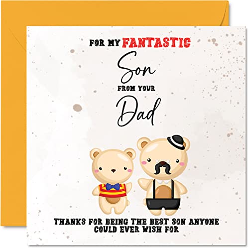 Special Birthday Cards for Son – Fantasic Son – Happy Birthday Card for Son from Dad, Son Birthday Gifts, 145mm x 145mm Sentimental Birthday Greeting Cards Gift for Son von Stuff4