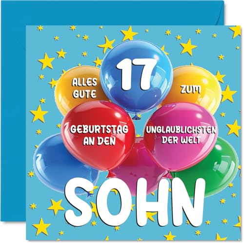 Stuff4 17. Geburtstagskarte Sohn - Unglaublichsten der Welt Sohn - Geburtstagskarten für 17 Jahre Sohn von Papa Mama, 145mm Geburtstag Glückwunschkarten von Stuff4