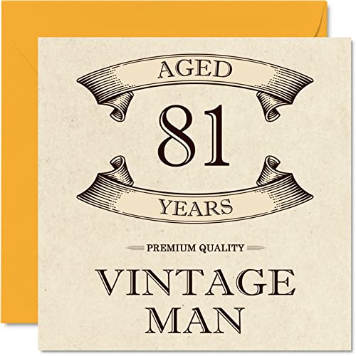 Stuff4 Geburtstagskarte zum 81. Geburtstag für Männer – Alter 81 Jahre – lustige Geburtstagskarte für Opa, Vater, Ehemann, Onkel, Bruder, Opa, Opa, 145 mm x 145 mm Grußkarten, 81. Geburtstagskarte von Stuff4