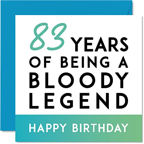 Stuff4 Lustige Geburtstagskarte zum 83. Geburtstag für Männer und Frauen – Being A Legend – 83. Geburtstag für ihn, Ihren Großvater, Oma, Oma, Vater, Mama, 145 mm x 145 mm von Stuff4