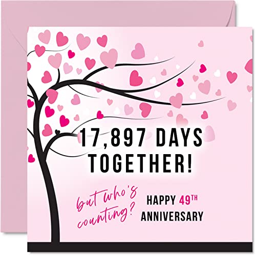 Stuff4 Lustige Glückwunschkarte zum 49. Hochzeitstag für Ehefrau oder Ehemann – 17897 Days Together – I Love You, Glückwunschkarte zum 49. Hochzeitstag für Partner, 145 x 145 mm von Stuff4