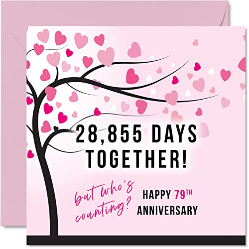 Stuff4 Lustige Glückwunschkarte zum 79. Hochzeitstag Ehefrau oder Ehemann – 28855 Days Together – I Love You Gifts 79th Karten 145 mm x 145 mm Grußkarten den siebundzwanzigsten Jahrestag von Stuff4