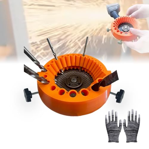 StyBtt Bohrerschleifgerät, Neu Bohrerschärfgerät, Upgrade Bohrer schärfer, Bohrerschleifer Für Bohrer von 2-13mm und 115mm/125mm Schleifmaschine, mit Handschuhe (Rot) von StyBtt